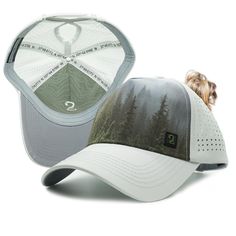 PRICES MAY VARY. Performance Trucker Hat for All Outdoor Adventures HIGH PONYTAIL: Keep your hair up, out of the way and keep moving EXTERIOR: Water-Resistant Material / Landscape photography of unique places you can visit. INTERIOR: Look inside to see the coordinates to where the picture was taken. FLOATING HAT: Perfect for all Water Activities COMFORT HEADBAND: Breathability & Natural Moisture-Wicking material to keep you cool and moving comfortably. Puddles 2 Oceans is more than our name, it Cheap Sports Hats With Curved Brim, Baseball Hats For Women, Colorado Hat, Mountain Hat, Hiking Hat, Mens Hats Baseball, Mens Trucker Hat, Forest Mountain, Running Hats