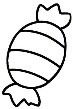 a black and white drawing of a christmas ornament with stripes on the top