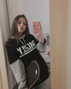 The Mirror, Skate Shoes, A Girl, Skateboard, Mirror