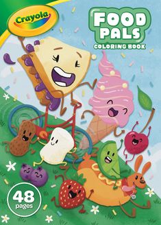 the crayola food pals coloring book is filled with cute creatures and ice cream