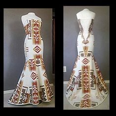 Gorgeous Pendleton dress Pendleton Wedding, Native American Inspired Fashion, Navajo Wedding, Wedding Dresses Indian