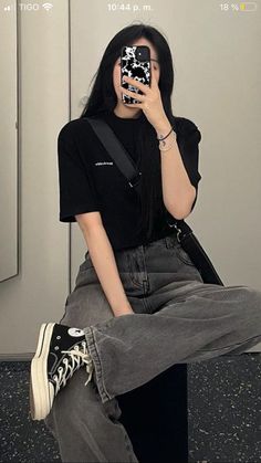 Pakaian Hipster, 00s Mode, Mode Ulzzang, Korean Casual Outfits, Tomboy Outfits