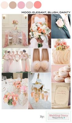 pink and green wedding color palettes