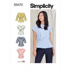 an image of a woman's top and pants sewing pattern