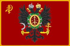 the russian coat of arms on a red background