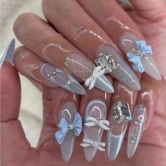 Super Cute And Stylish Ships In 5-10 Business Days Pink Halo, Nagel Tips, Nail Type, Long Acrylic, Nail Forms, Diamond Nails, Nail Length, False Nail, Chic Nails