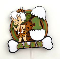 an image of a cartoon character on a sticker with the number one for alex