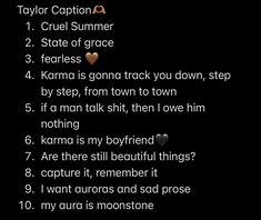 Captions de Taylor Swift 
Captions de Taylor
Captions Taylor’s Versión
Captions para ig de Taylor Swift 
Frases de Taylor
Frases de Taylor Swift Taylor Swift References Quotes, August Captions Instagram Taylor Swift, Taylor Swift Lover Captions, Taylor Swift Beach Captions, Taylor Swift Summer Captions, Taylor Swift Lyrics For Instagram, Taylor Swift Captions Instagram