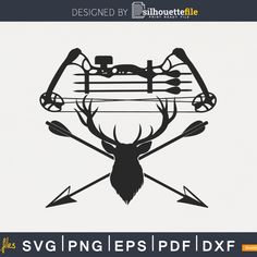 an image of a deer with arrows on it's back and the words svg eps