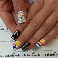 Steelers Nation!! Steelers Nails, Botanic Nails, Steelers Girl, New Nail Designs, New Nails, Fancy Nails, Nails Designs