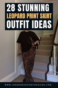 Leopard Print Skirt Outfit Casual, How To Style Leopard Skirt, Leopard Print Skirt Outfits, Leopard Slip Skirt Outfit, Leopard Skirt Outfit 2024, Long Leopard Skirt Outfit, Leopard Skirt Outfit Fall, Cheetah Skirt Outfit, Animal Print Skirt Outfit