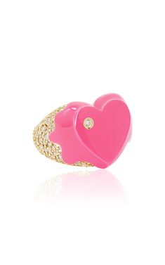 Sweet Love 18k Gold Diamond Ring By Aisha Baker | Moda Operandi Healing Design, I Love Gold, Pink Diamond Ring, Rhubarb Recipes, Razzle Dazzle, Dope Jewelry, Sweet Love, Gold Diamond Ring, Creative Jewelry