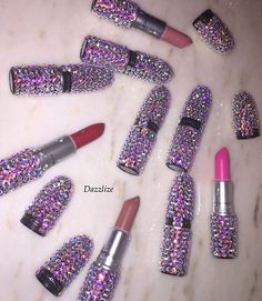 ♡xo.Brooklyn♕ Rhinestone Ideas, Custom Lipstick, Designer Things, Bling Makeup, Luxury Lipstick, Bling Ideas, Rhinestone Projects, Rhinestone Crafts, Bling Crafts