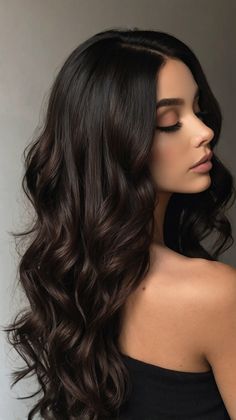 🎭 Timeless Cherry Cola Hair Fall hair colors dark Inspiration 👑🌟 Hair Inspo Color Dark, Dark Brown Warm Hair, Espresso Highlights On Dark Hair, Dark Hair With Dimension, Deep Chocolate Brown Hair, Hair Colors For Dark Hair, Dark Hair Color Ideas, Expensive Brunette, Fall Hair Colors Dark