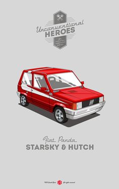 an old red car is shown with the words, alaska starsky and hutch on it