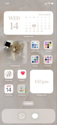 an iphone screen showing the calendar and icons for different things to see in this image