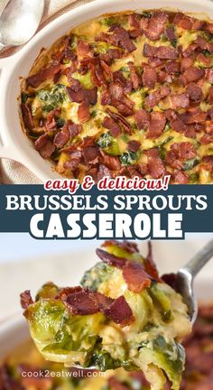 A creamy Brussels sprouts casserole that’s perfect for holidays or weeknight dinners! Don’t miss out—pin it to try it soon! Brussels Sprouts Casserole, Brussel Sprouts Bacon, Creamy Brussel Sprouts, Cheesy Brussels Sprouts, Brussel Sprout Casserole, Brussel Sprouts Recipes Easy, Baked Brussel Sprouts, Crispy Brussels Sprouts, Cooking Thanksgiving Dinner