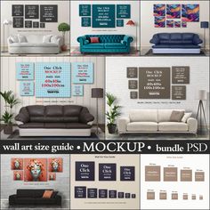 mockup wall art size guide to mock up and mock up photoshopped onto