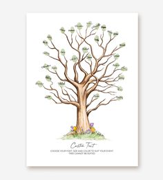 a family tree with names and pictures on it