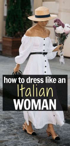 How to Dress Like An Italian Woman in Summer 2020 | La Belle Society European Summer Style Dresses, Casual Italian Summer Outfits, Italian Women Outfits Summer, Italian Style Summer Outfit, Chic Summer Dresses Classy, European Summer Style Outfits, Women’s Italian Fashion, Italian Made Dresses, Italian Bombshell Style