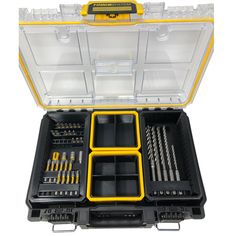 an open tool box with tools in it