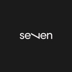 the word seven written in white on a black background