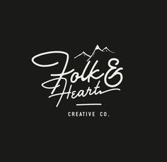 the logo for folk & hearty creative co, which has been created with handwritten lettering