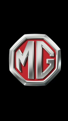 the logo for gm is shown on a black background with red and silver letters in the middle