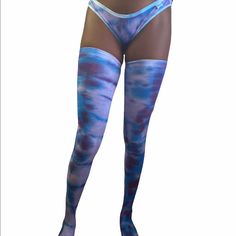 Made To Order. Have This Set Available But If You Prefer Another Color Just Let Me Know What Two Colors. I Ship Out In Two Three Days. Blue Casual Socks One Size, One Size Blue Casual Socks, Casual Blue Socks One Size, Casual Blue One-size Socks, Purple Stretch Thigh High Hosiery, Purple Fitted Knee-high Socks, Trendy Fitted Blue Leg Warmers, Trendy Blue Thigh High Hosiery, Fitted Purple Thigh High Stockings