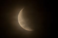 the moon is seen through the clouds during a partial solar eclipse