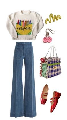 Teacher Outfits Quirky, Quirky Preppy Style, Fun And Colorful Outfit, Maximalist Outfits Midsize, Funky Grandma Style, Quirky Style Women, Quirky Fashion Outfits, Fun Quirky Outfits, Teacher Friendly Outfits