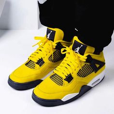 Air Jordan 4 Retro Lightning, Jordan 4 Retro Lightning, Jordan 4’s, Nike Air Jordan 4 Retro, Nike Air Jordan 4, Yellow Sneakers, Jordan 4s, Limited Edition Shoes, Jordan 7