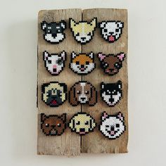 a piece of wood that has different types of animals on it