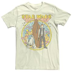 Vintage vibe. Go old school with this men's Star Wars tee. Vintage vibe. Go old school with this men's Star Wars tee. Crewneck Short sleevesFABRIC & CARE Cotton Machine wash Imported Size: XL. Color: Natural. Gender: male. Age Group: adult. Pattern: Graphic. Star Wars Bachelorette Party Shirts, Star Wars T Shirt, Cute Star Wars Shirts, Star Wars Hawaiian Shirt, Vintage Star Wars Shirt, Star Wars Graphic Tees, Star Wars Tees, Star Wars Tshirt, Vintage Star Wars