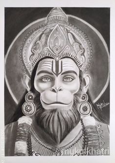 Drawing Of Lord Hanuman, Hanuman Sketch Pencil, Hanuman Ji Sketch Pencil, Hanuman Sketch Art, Gods Drawing Sketch, Hanuman Ji Drawing Sketch, Hanuman Drawing Sketch, Hanuman Portrait, Hanuman Drawing Pencil