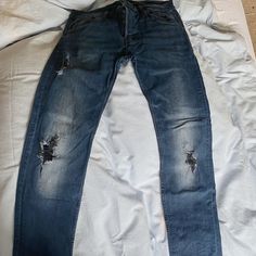 Never Worn - No Tags Attached. Color: Dark Blue. H&M Slim Jeans. Size: 36. H&m Casual Blue Jeans, Fitted Blue Jeans From H&m, H&m Fitted Blue Jeans, Fitted Blue Jeans By H&m, H&m Blue Denim Jeans, H&m Dark Wash Denim Jeans, H&m Men, M Jeans, Slim Jeans