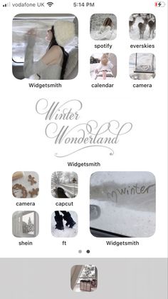 an advertisement for winter wonderland with pictures and text