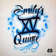 a t - shirt with the words smiley's xx quince painted on it