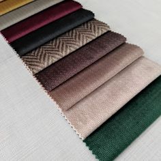 different colors of fabric laid out on top of each other