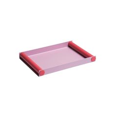 a pink and red tray on a white background