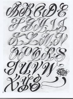 the upper and lower letters are drawn in black ink