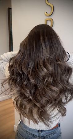 Neutral Dimensional Brunette, Brunette To Grey Balayage Hair, Cool Tone Brown Hair Highlights, Bayalage Brunette Color Ideas, Sandy Brunette Balayage, Dark Ash Highlights, Light Brown Hair With Lowlights Dark, Purplish Brown Hair, Espresso Martini Brunette Hair