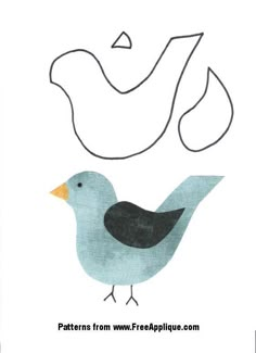 a drawing of a bird with the letter e on it's back and side