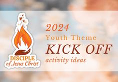 an image of a sticker with the words kick off and a fire on it