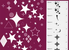 stars and shapes are shown on the left side of this image, as well as an example