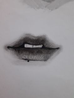 a pencil drawing of a woman's lips