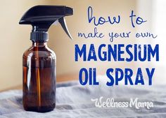 Make a simple magnesium oil spray with only two ingredients! This skin soothing and relaxing spray helps increase magnesium levels transdermally. Magnesium Oil Benefits, Magnesium Oil Spray, Deodorant Recipes, Magnesium Spray, Magnesium Oil, Diy Sprays, Oil Benefits, Oil Uses