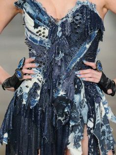 The Blonds, Denim Ideas, K Fashion, Recycled Fashion, Looks Street Style, Upcycled Fashion, Recycled Denim, Textiles Fashion, Kpop Fashion Outfits