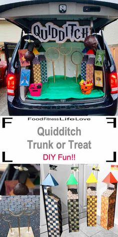 the trunk or treat diy is fun for kids and adults to make it look like they're going on a road trip