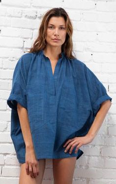 Blue Wardrobe, Indigo Linen, Work Clothing, Linen Shirts, Boho Chic Outfits, Muslimah Fashion Outfits, Fashionista Clothes, Idea Board